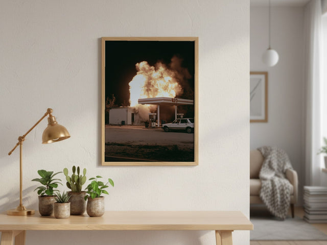 620 framed art above a console table